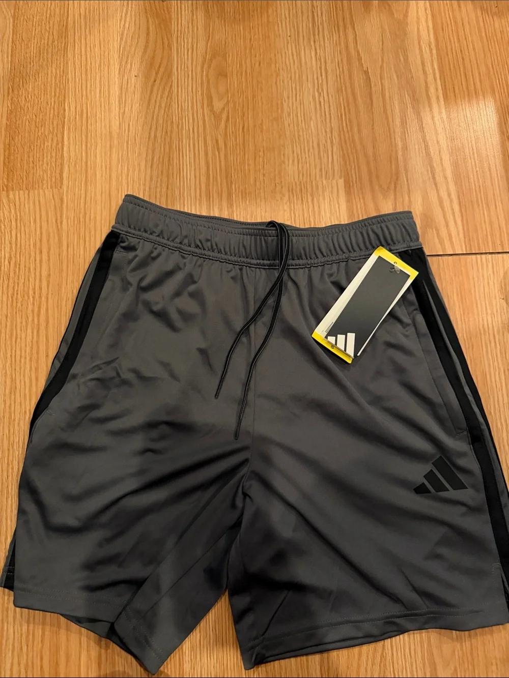 adidas Men's Charcoal Gray Athletic Shorts with Side Stripes